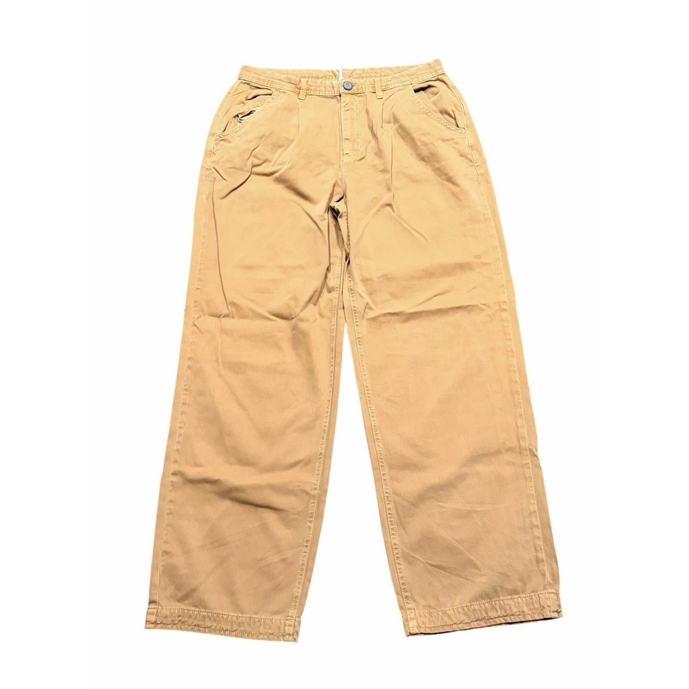 Free People Pants Barrel Leg Cya Later Skate Trousers Baggy Pleated Cedar Tan 10